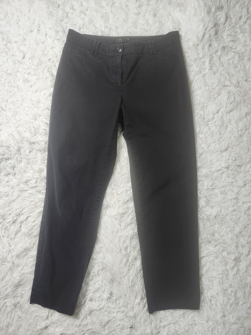 Ann Taylor Curvy 00P  Trousers Black Straight-Leg Chinos